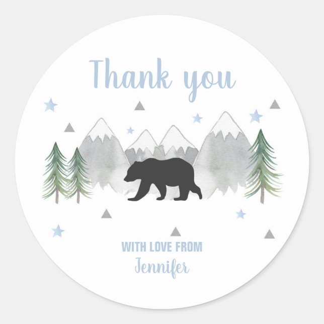 Adventure Bear Sticker Labels - Danke Stickers (Vorderseite)
