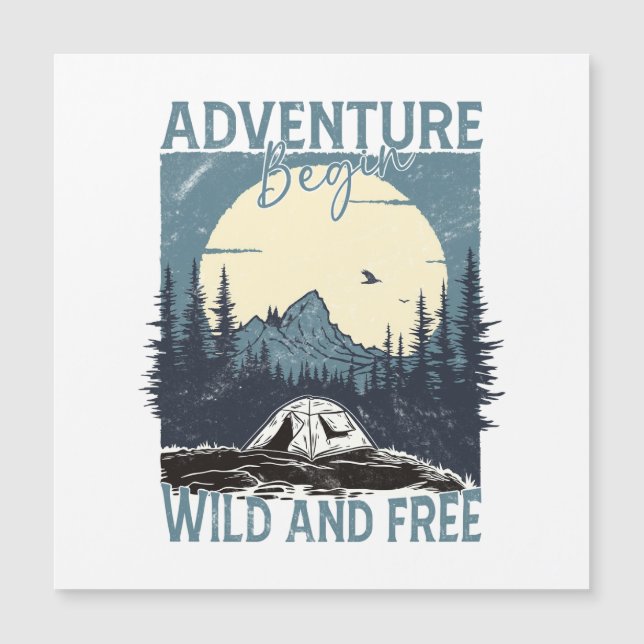 Adventure Begin - Wild und kostenlos Magnetkarte (Vorderseite)