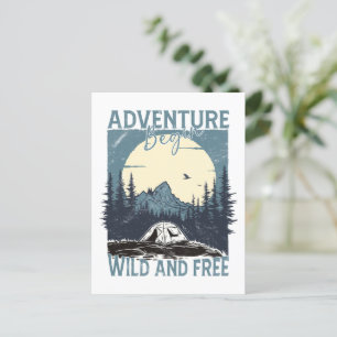 Adventure Begin - Wild und kostenlos Postkarte
