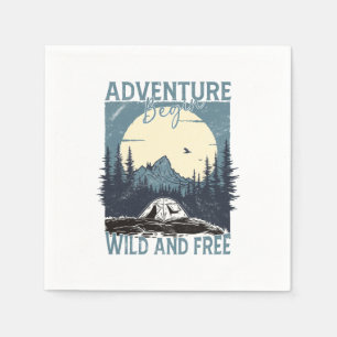 Adventure Begin - Wild und kostenlos Serviette