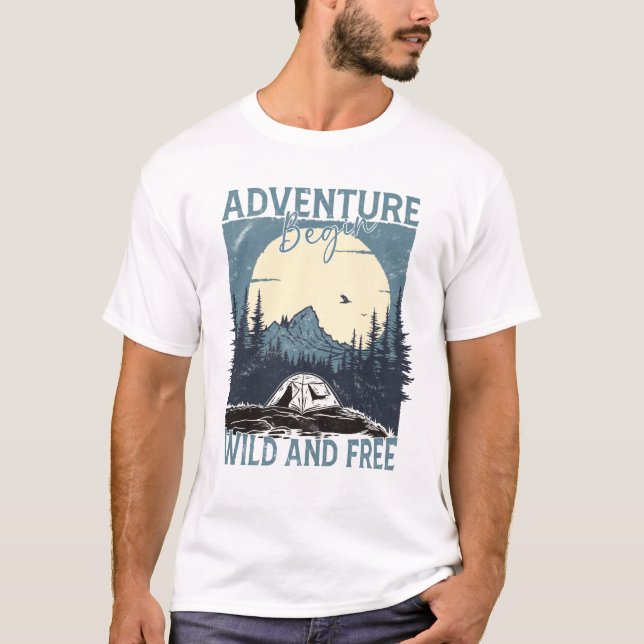 Adventure Begin - Wild und kostenlos T-Shirt (Vorderseite)