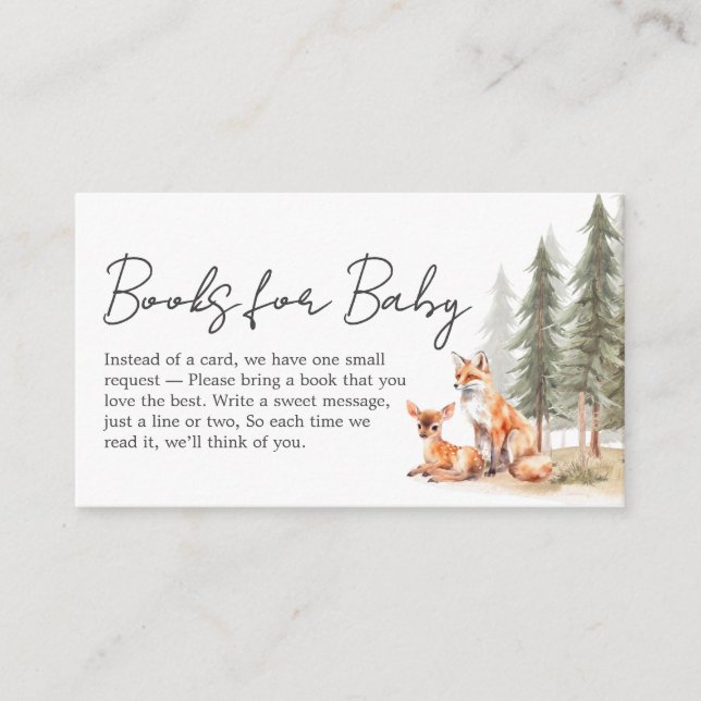 Adventure Begin Woodland Animal Baby Book for Baby Begleitkarte (Vorderseite)