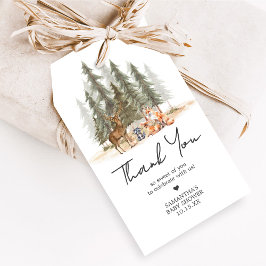 Adventure Begin Woodland Animals Baby Fevor Tags Geschenkanhänger