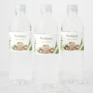 Adventure Begin Woodland Babydusche Wasserflaschenetikett