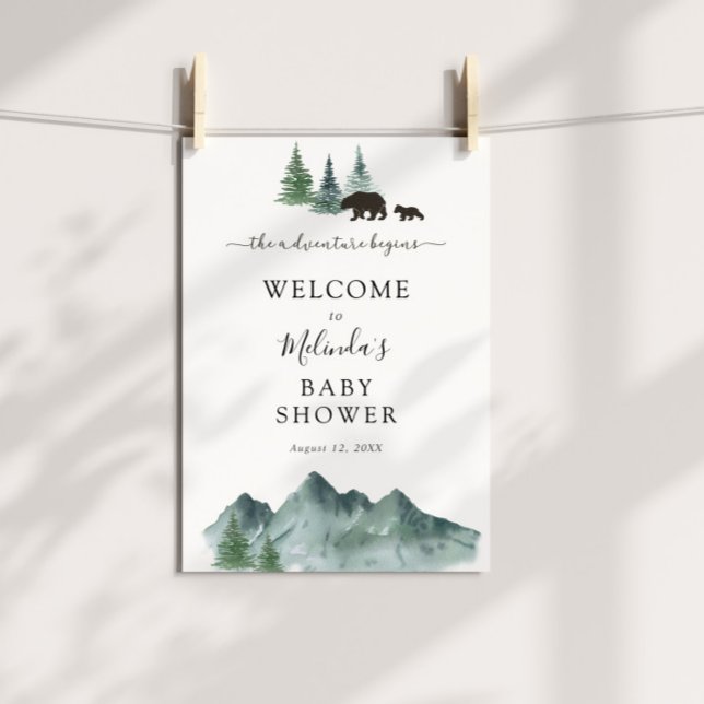 Adventure Beginns Bear Baby Shower Willkommenspend Poster (Von Creator hochgeladen)