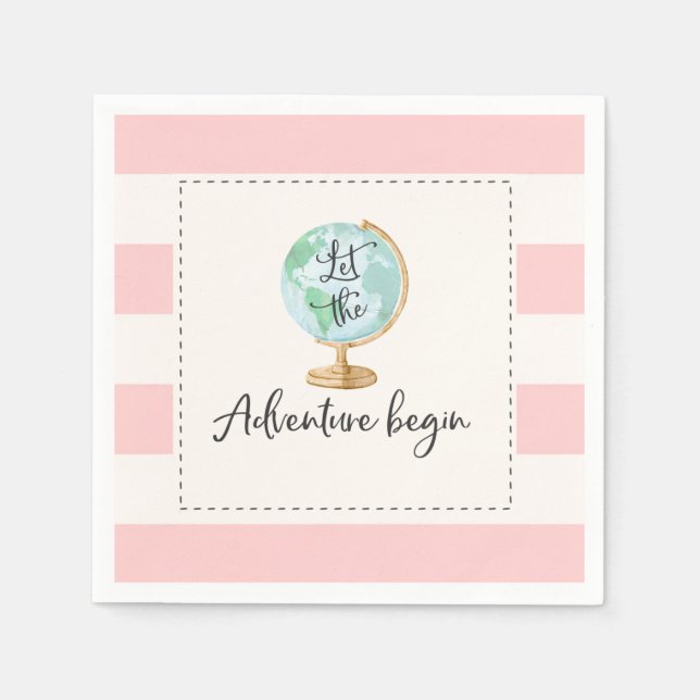 Adventure Begins Baby Dusche Party Napkin Serviette (Vorderseite)