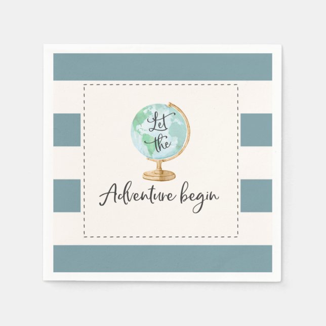 Adventure Begins Baby Dusche Party Napkin Serviette (Vorderseite)