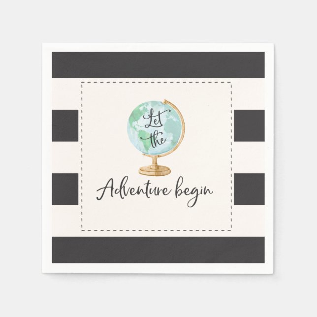 Adventure Begins Baby Dusche Party Napkin Serviette (Vorderseite)
