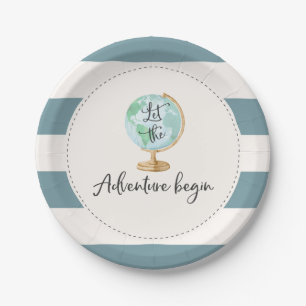 Adventure Begins Baby Shower Paper Plate 7" Pappteller