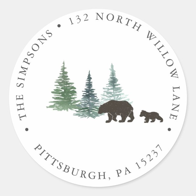 Adventure Begins Baby Shower Rücksendeadresse Runder Aufkleber (Vorderseite)