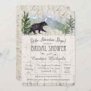 Adventure Begins Bear Bridal Dusche Einladung