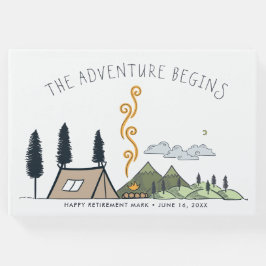 Adventure Begins | Camping Themed Retirement Gästebuch