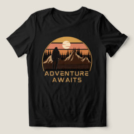 Adventure Begins Camping Wandern , Abenteuer erwar Tri-Blend Shirt