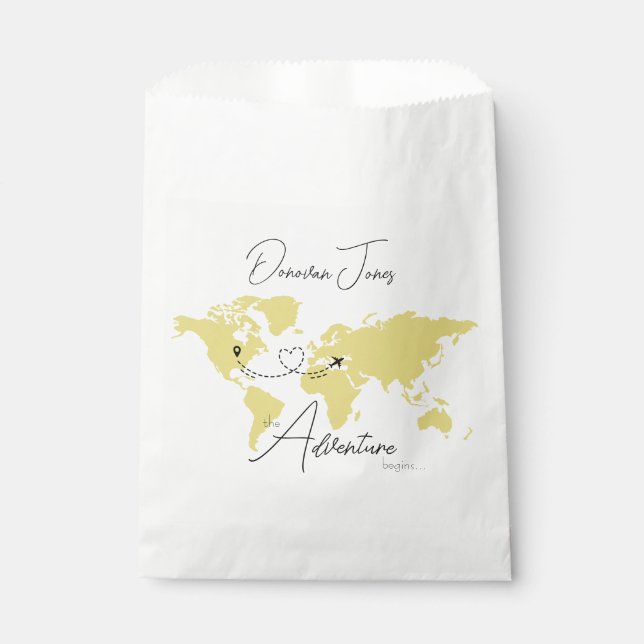 Adventure Begins College Graduation Party Geschenktütchen (Vorderseite)