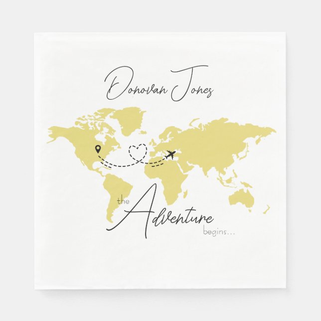 Adventure Begins College Graduation Party Serviette (Vorderseite)