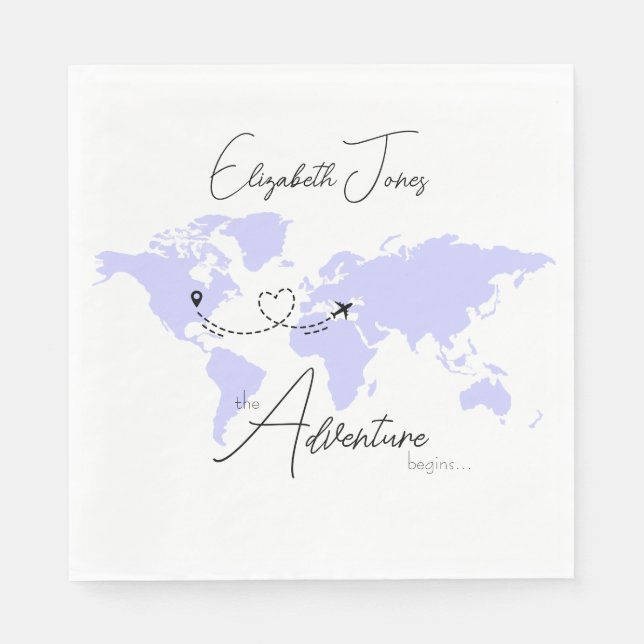 Adventure Begins College Graduation Party Serviette (Vorderseite)