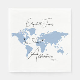 Adventure Begins College Graduation Party Serviette