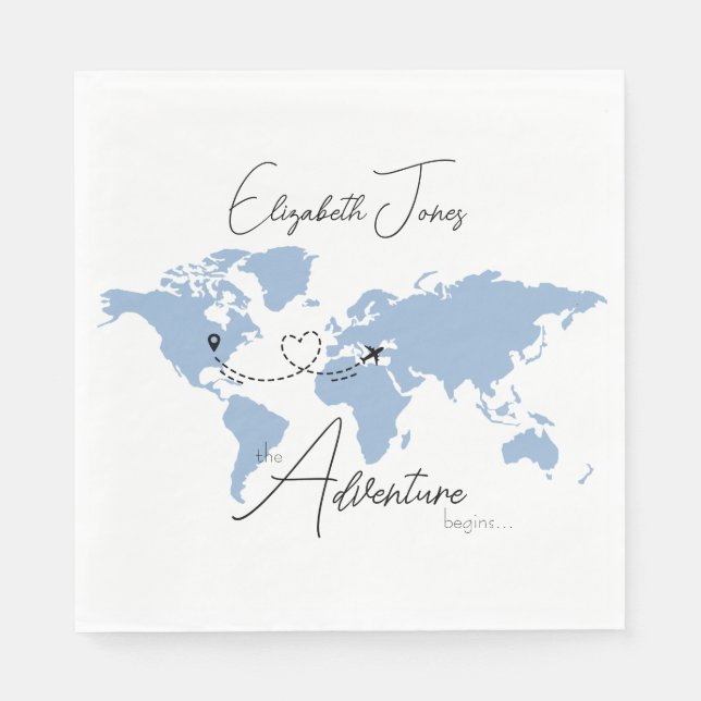 Adventure Begins College Graduation Party Serviette (Vorderseite)