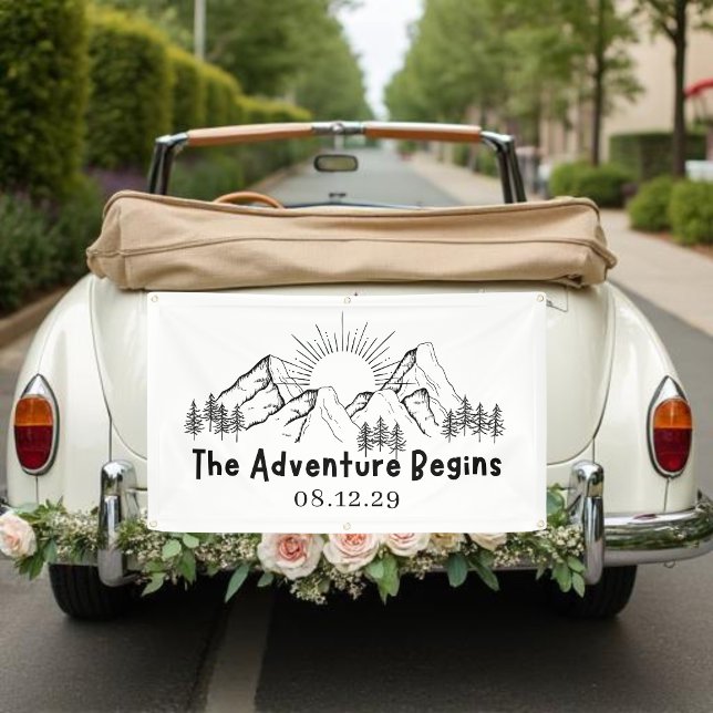 Adventure Begins Just Married Banner (Von Creator hochgeladen)