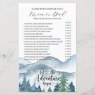 Adventure Begins Wald Baby Shower Game