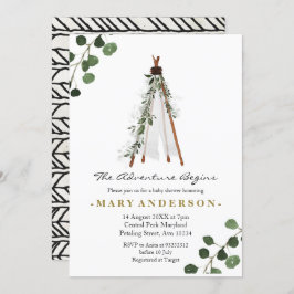 Adventure BohoTeepee Baby Dusche Einladung