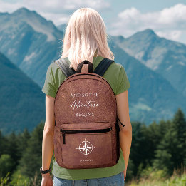 Adventure Brown Leather Travel Personalisiert Bedruckter Rucksack