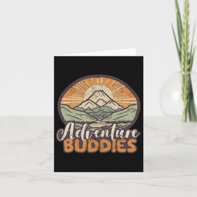 Adventure Buddies Paare Funny Wandern Abenteuer M Karte (Vorderseite)