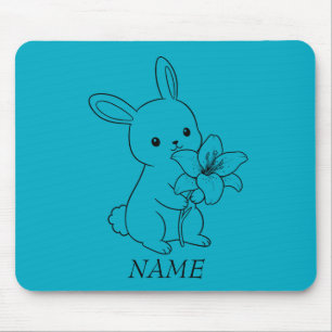 Adventure Bunny mit Blume , Niedlich und spieleris Mousepad