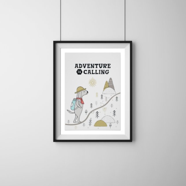 Adventure Calling Niedlich Dog Poster (Von Creator hochgeladen)
