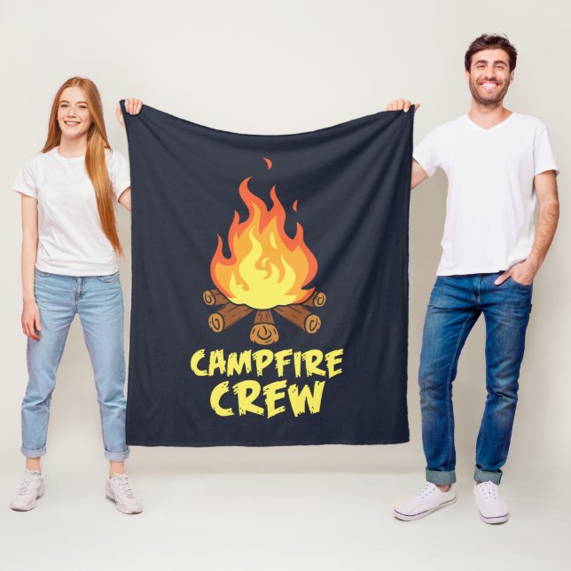 Adventure Campfire Crew Familienurlaub Fleecedecke (Beispiel)