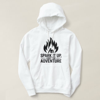 Adventure Campfire Firewood Flame Außenbereich Gra Hoodie
