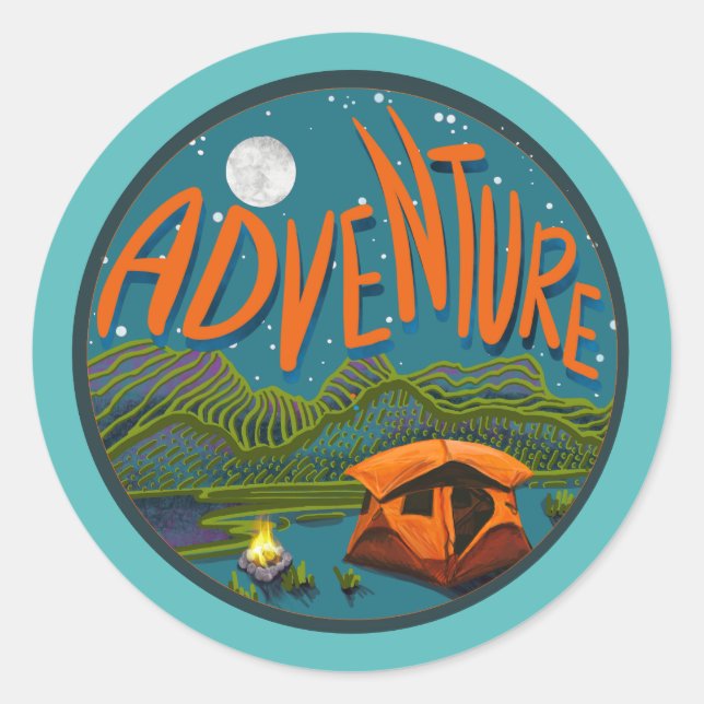 Adventure Camping Sticker (Vorderseite)