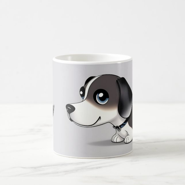 Adventure Cartoon Puppy mit hellen Augen Kaffeetasse (Mittel)