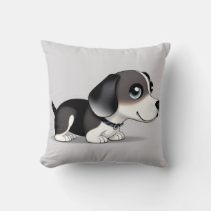 Adventure Cartoon Puppy mit hellen Augen Kissen