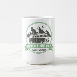 Adventure Cat Van Life  - Retro Camper Van Kaffeetasse