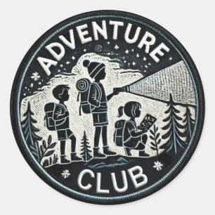 Adventure Club-Aufkleber für Kinder-Entdecker Runder Aufkleber
