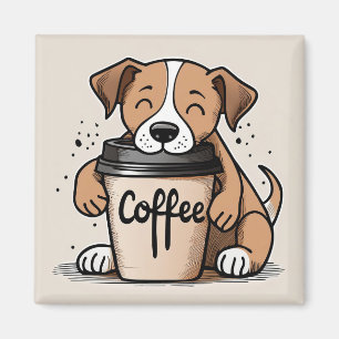 Adventure Coffee Puppy Kühlschrank Magnet