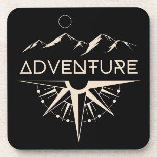 Adventure Compass Mountains Getränkeuntersetzer