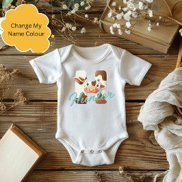 Adventure Cow Letter H Baby Outfit mit Individuell Strampler