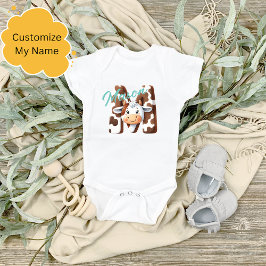 Adventure Cow Letter M Baby Outfit mit Individuell Strampler