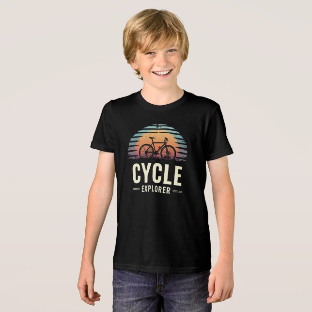 Adventure Cycle Lover Quote"Cycle Explorer" Tri-Blend Shirt (Vorderseite voll)