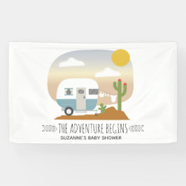 Adventure Desert Camper Blue Baby Shooting Banner