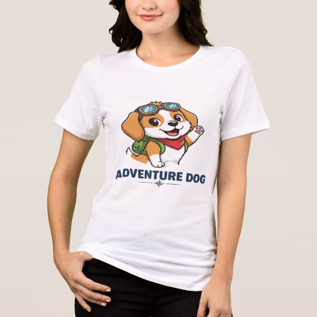 Adventure Dog T - Shirt - Niedliche Puppy Goggles  (Vorderseite)