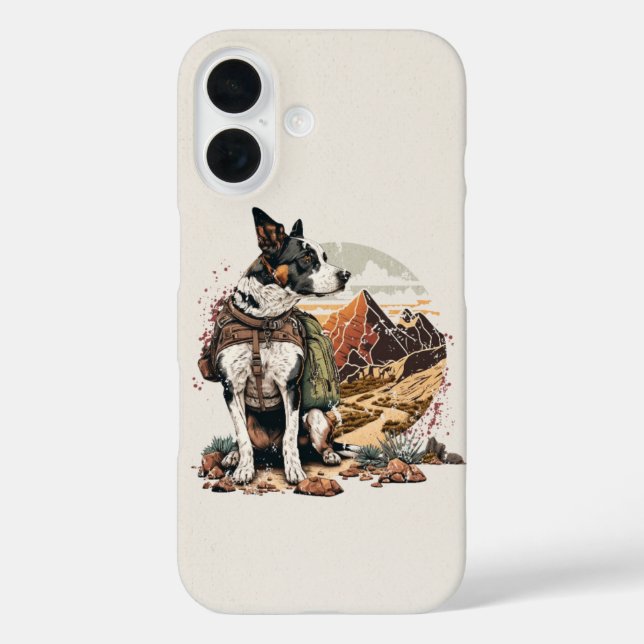 Adventure Dog Wandern Mountain Phone Case (Rückseite)