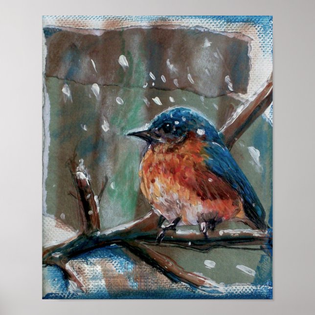 Adventure Eastern Bluebird Winter Art Print Poster (Vorne)