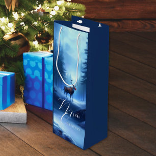 Adventure Editable Winter Wonderland Weihnachten Geschenktüte Für Weinflaschen