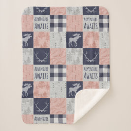 Adventure erwartet Baby Girl Minky Blanket Sherpadecke