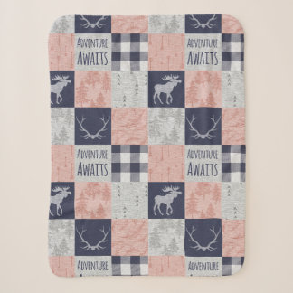 Adventure erwartet Baby Girl Minky Blanket Sherpadecke