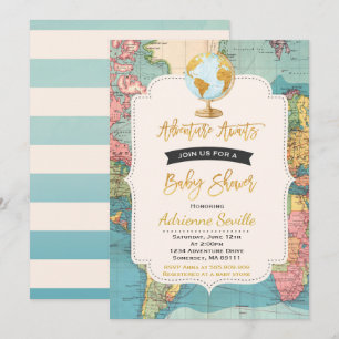 Adventure erwartet Baby Shower Einladung Karte Dus
