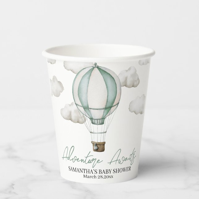 Adventure erwartet Baby Shower Paper Cup Pappbecher (Vorderseite)